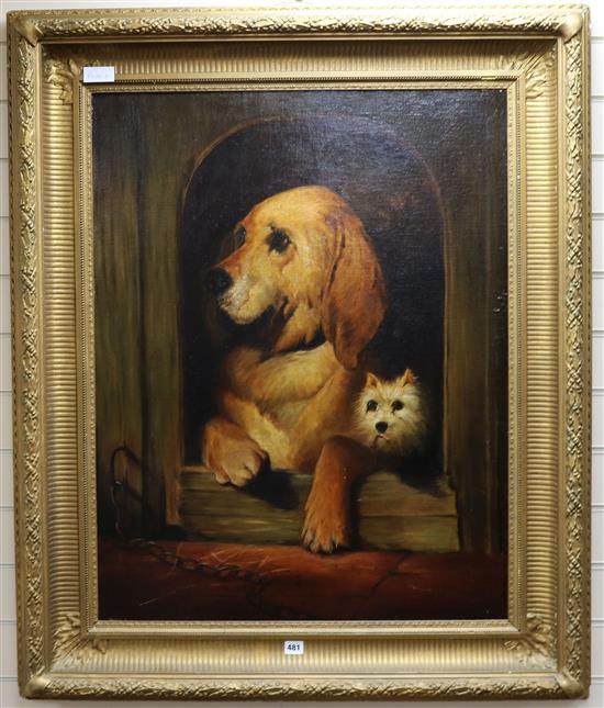 After Landseer, oil on canvas, Dignity and Impudence 90 x 70cm.